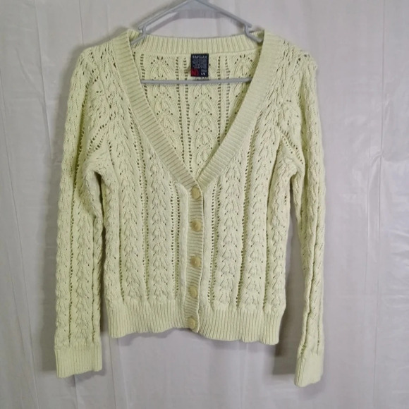 Nautica Jeans Company Cardigan Sweater Light Green Large VTG - Picture 1 of 8